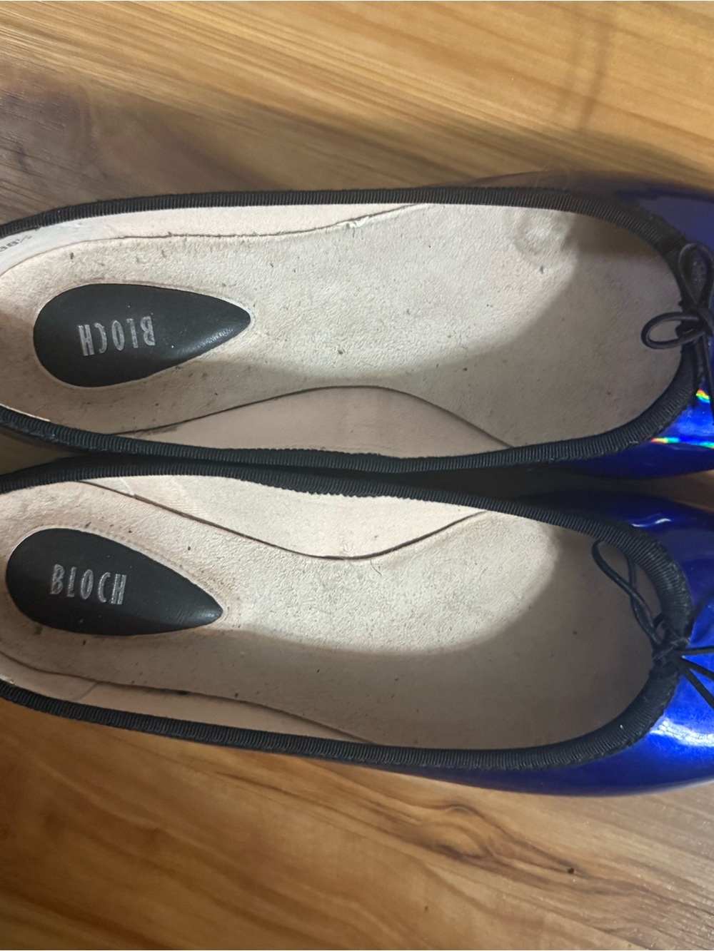 Bloch Iridescent Blue Ballet Flats with Bow
